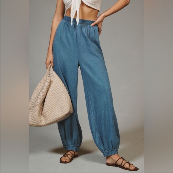 Anthropologie Denim Harem Pants Size M barrel oversized NWT - Picture 2 of 15